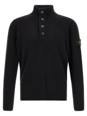 Stone Island Black Virgin Wool Cardigan for Men