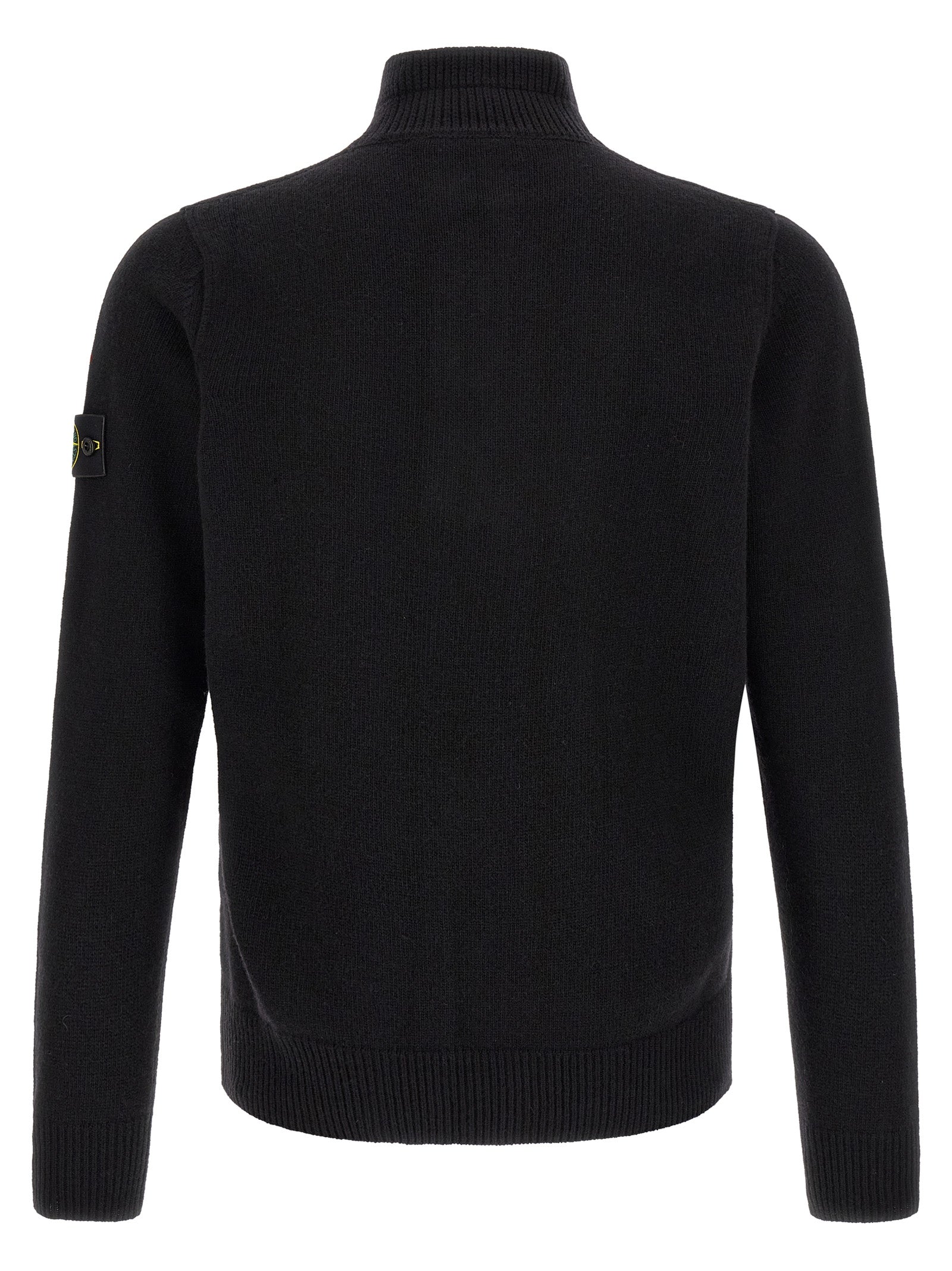Stone Island Black Virgin Wool Cardigan for Men