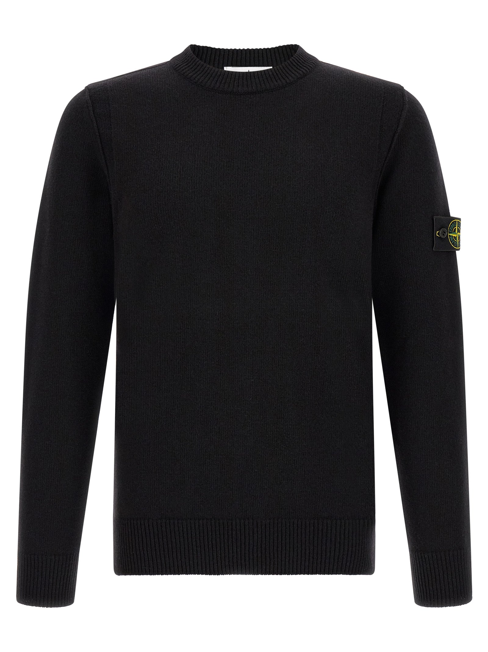 Stone Island Black Virgin Wool Cardigan for Men