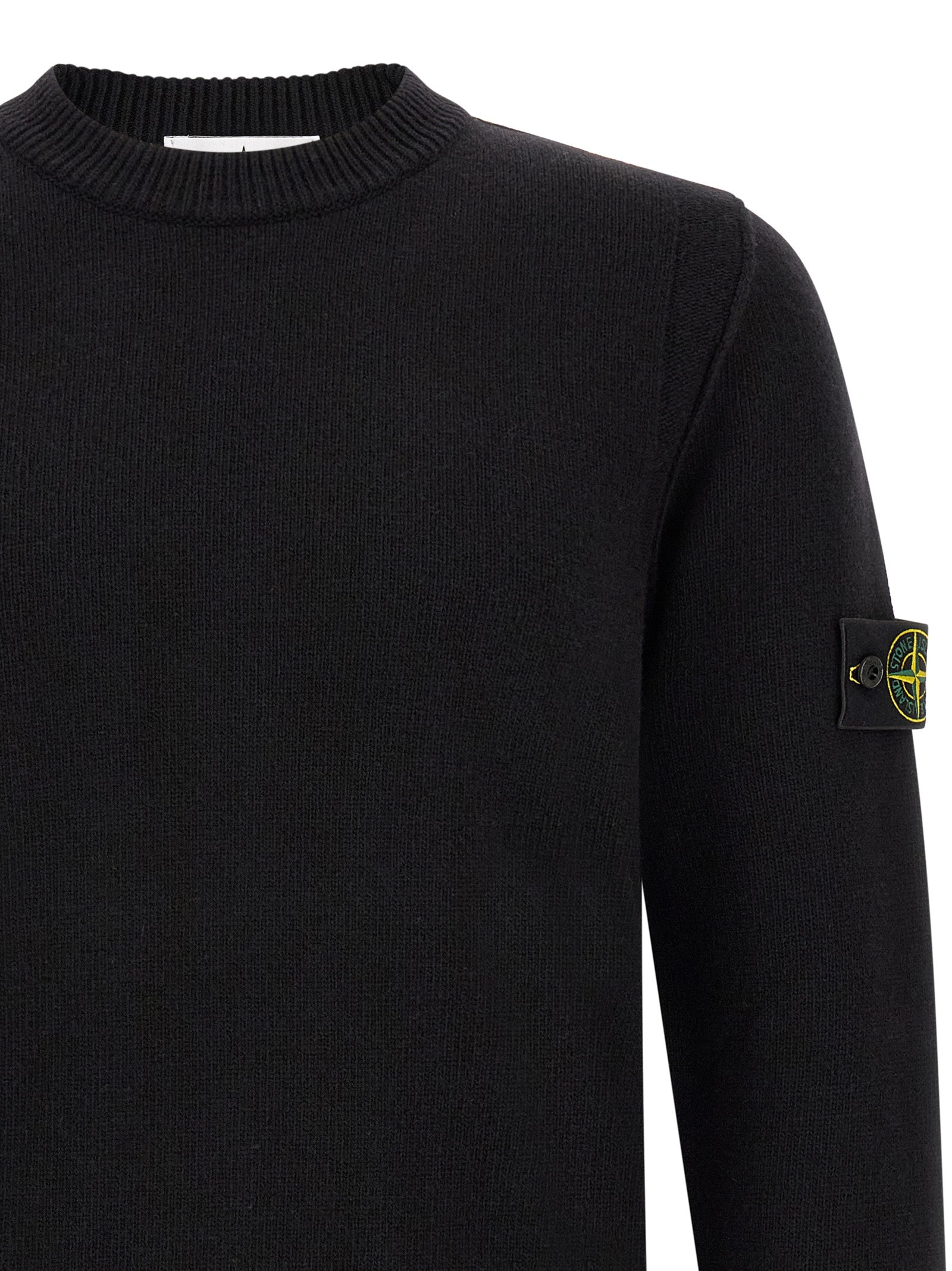 Stone Island Black Virgin Wool Cardigan for Men