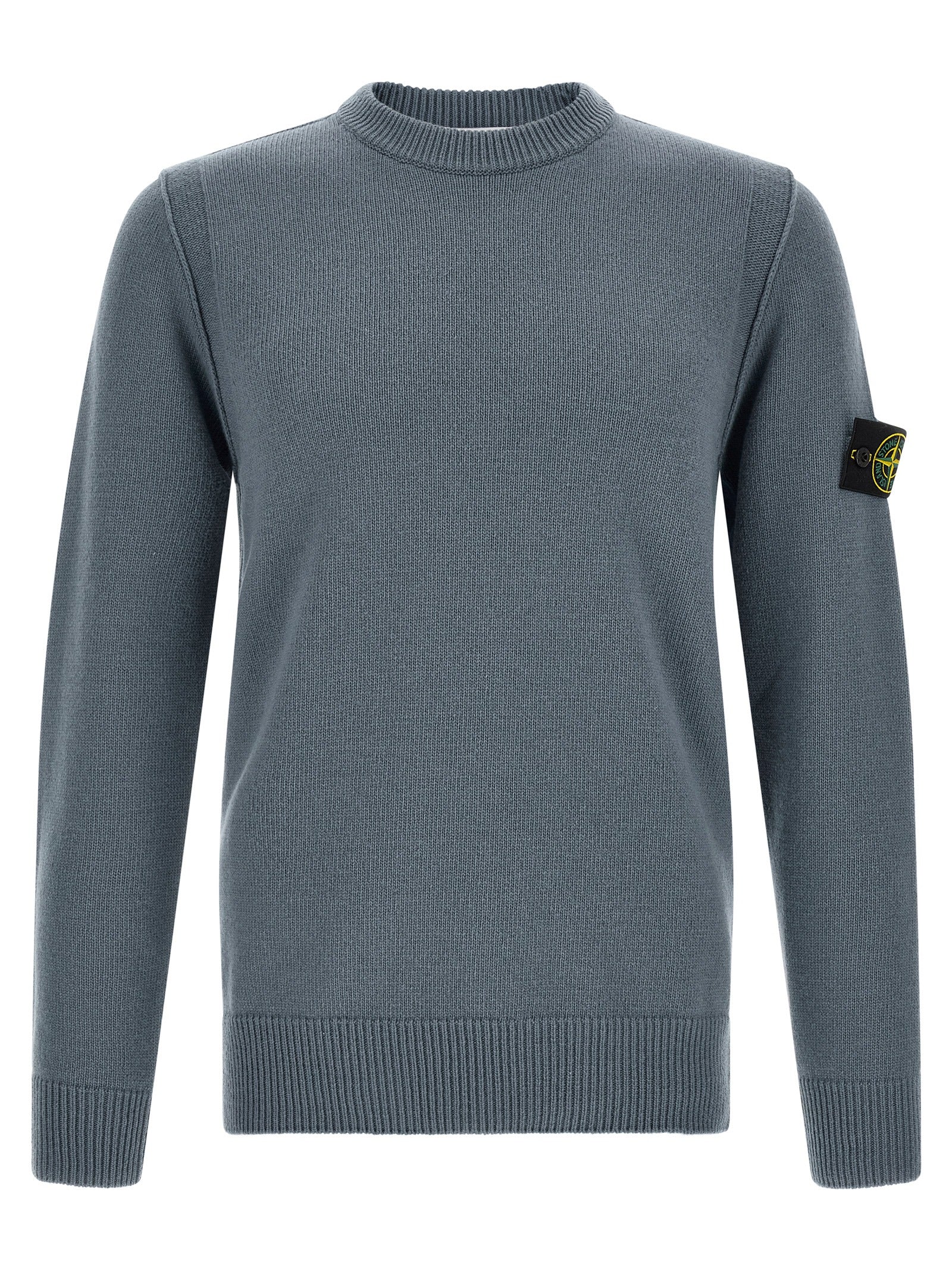 Stone Island Blue Virgin Wool Cardigan for Men
