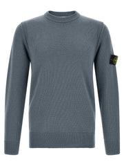 Stone Island Blue Virgin Wool Cardigan for Men