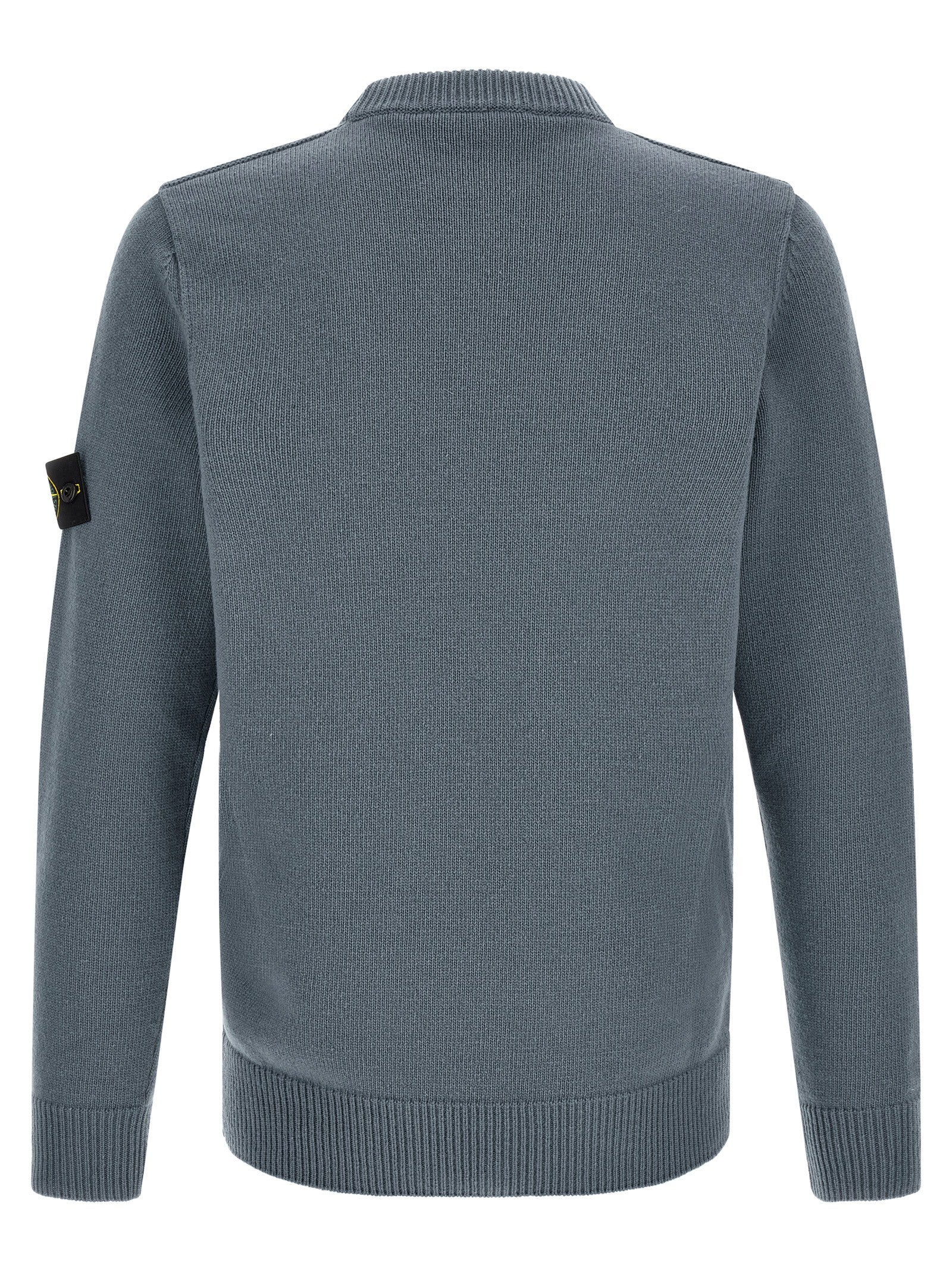 Stone Island Blue Virgin Wool Cardigan for Men