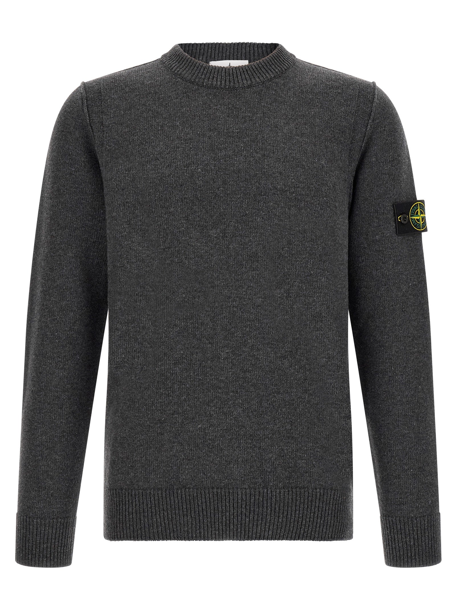 Stone Island Gray Virgin Wool Cardigan for Men