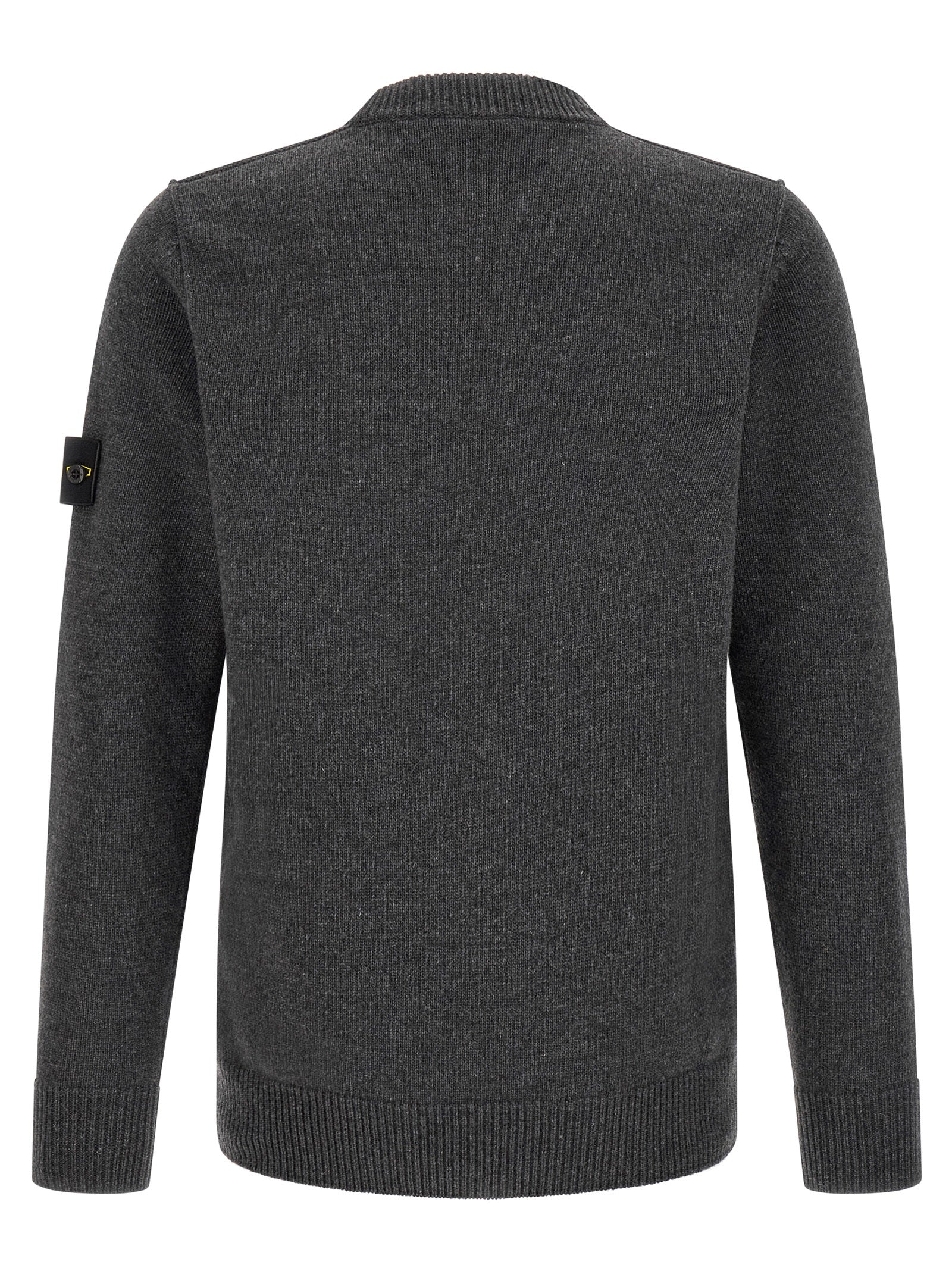 Stone Island Gray Virgin Wool Cardigan for Men