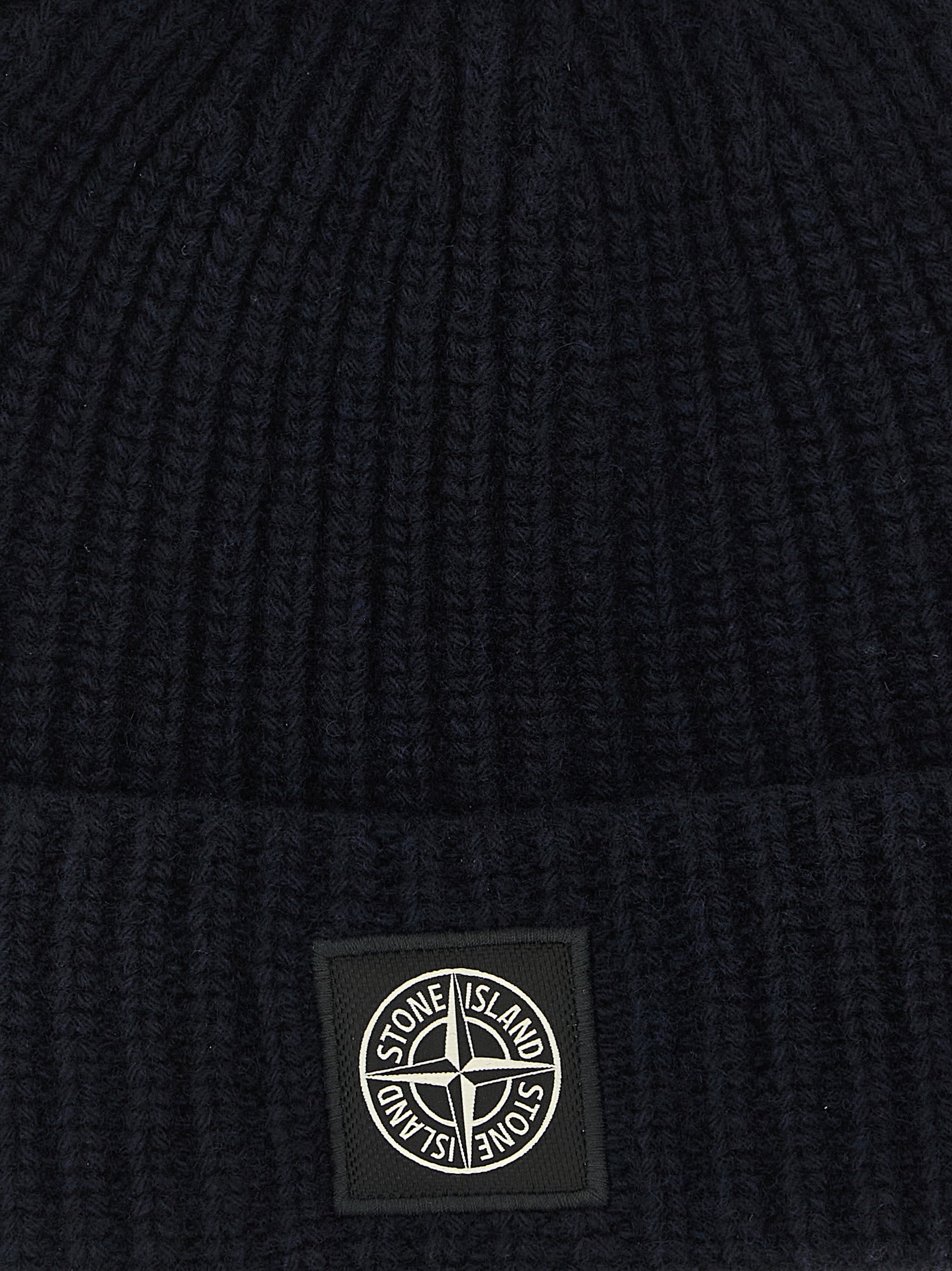 Stone Island Blue Virgin Wool Beanie for Men