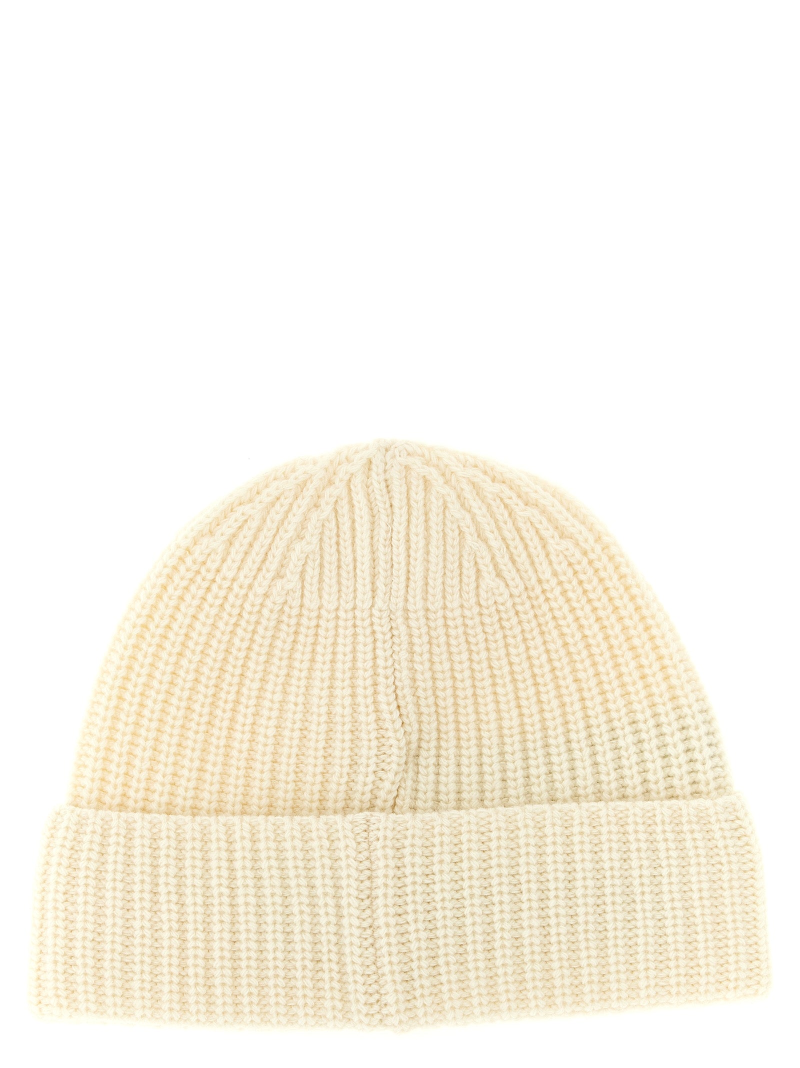 Stone Island White Virgin Wool Beanie for Men