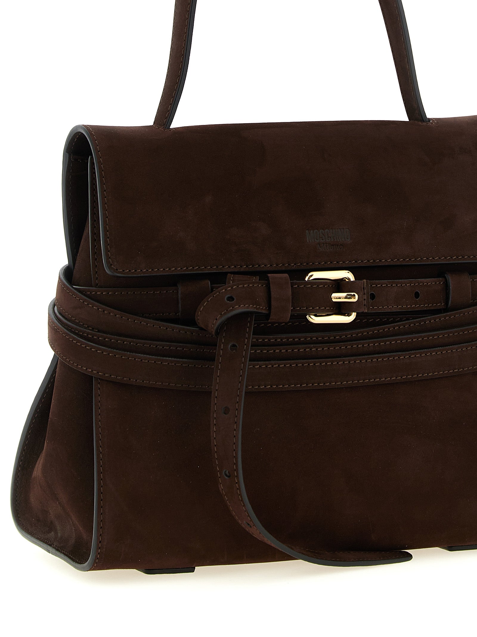 Moschino Brown Calfskin Handbag for Women