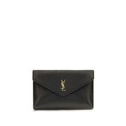 Saint Laurent Black Lamb Ovis Aries Aries Wallet for Women