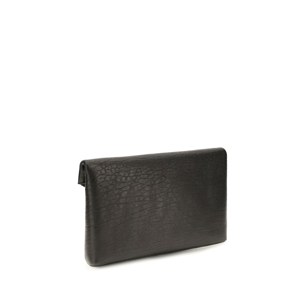 Saint Laurent Black Lamb Ovis Aries Aries Wallet for Women