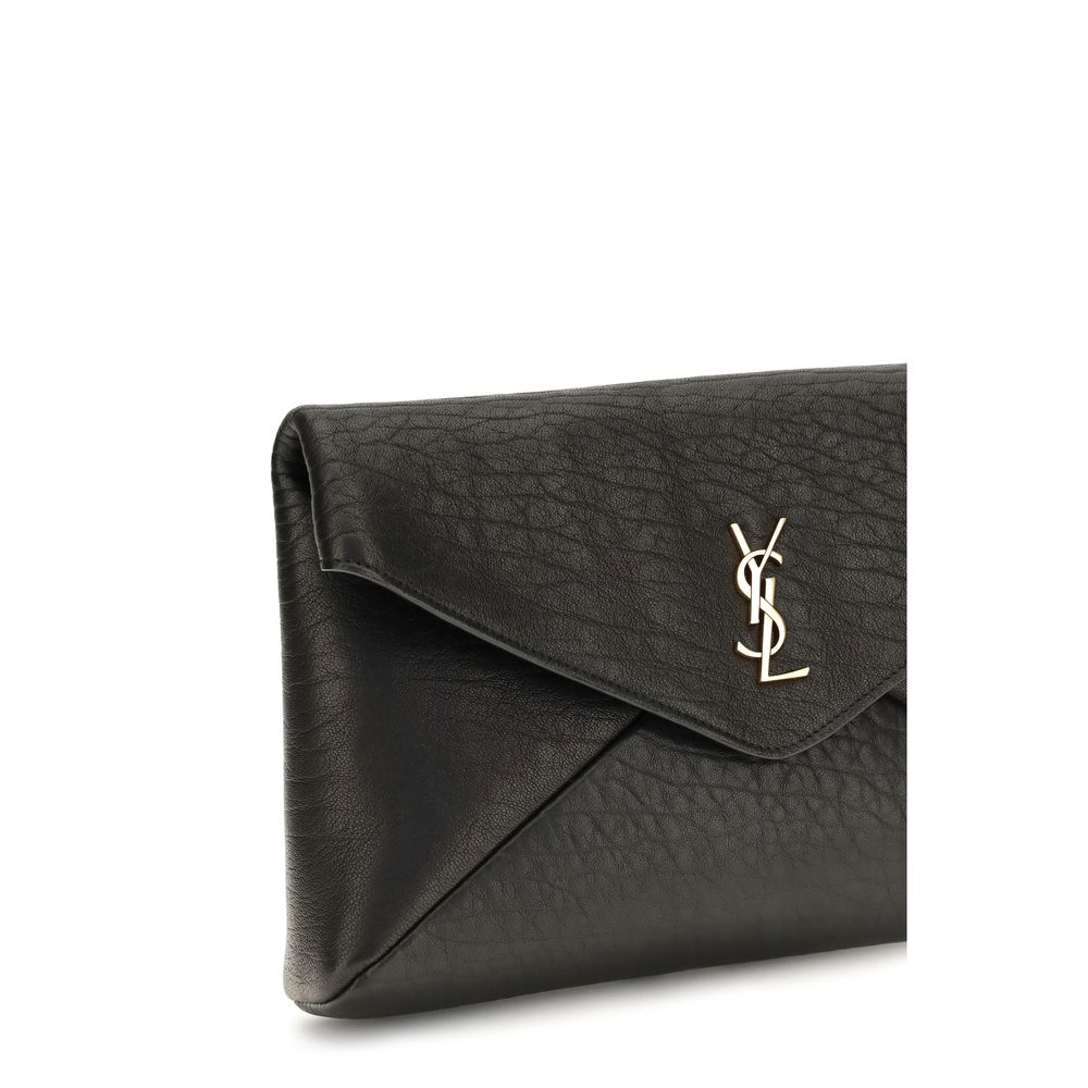 Saint Laurent Black Lamb Ovis Aries Aries Wallet for Women