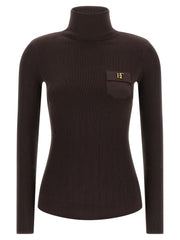 Elisabetta Franchi Brown Lycra Cardigan