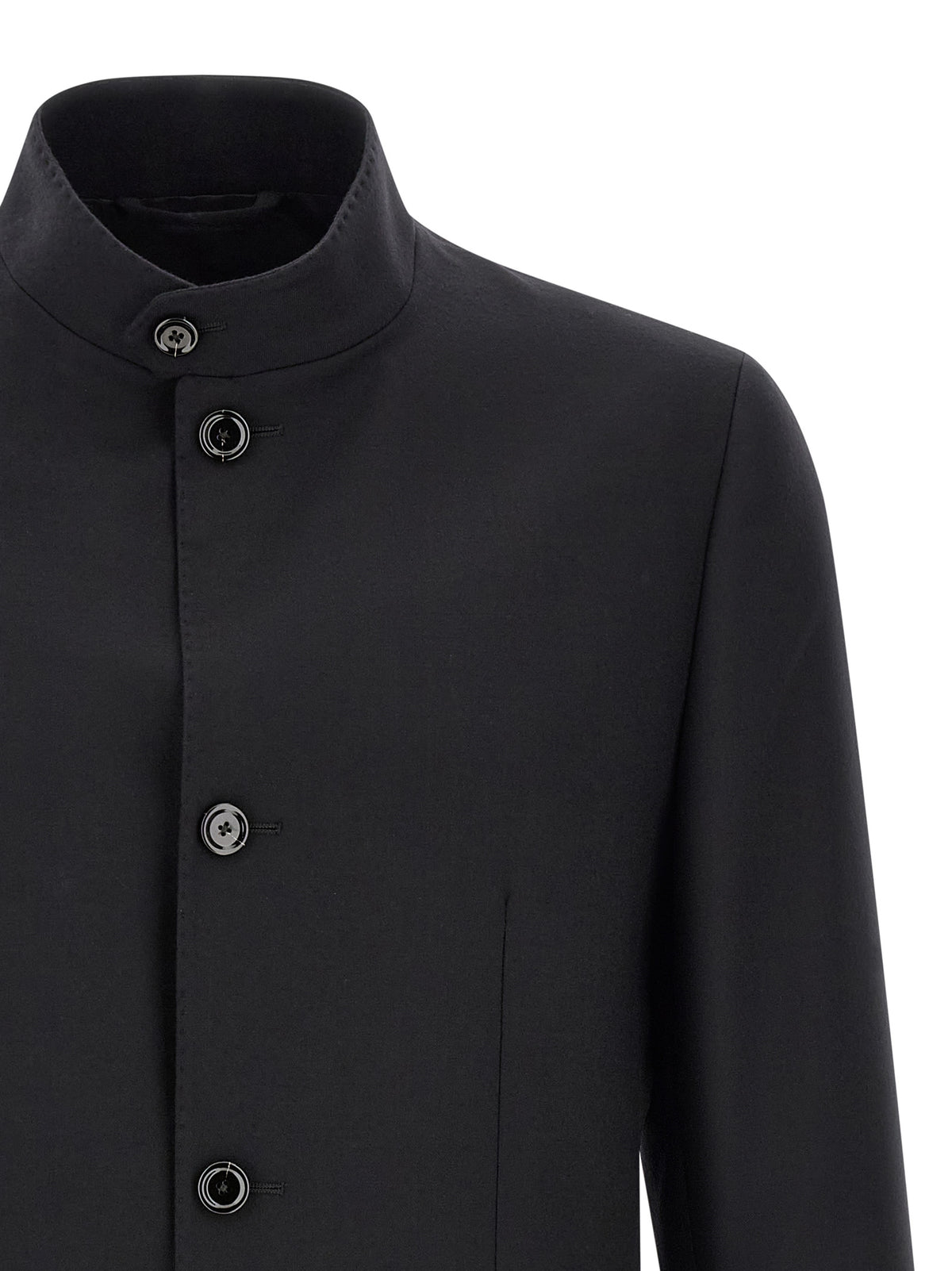 Lardini Black Cashmere Full-Length Jacket
