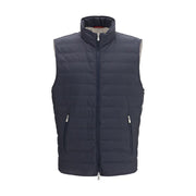 Brunello Cucinelli Blue Polyester Sleeveless Jacket for Men