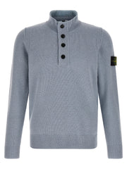 Stone Island Blue Virgin Wool Cardigan for Men