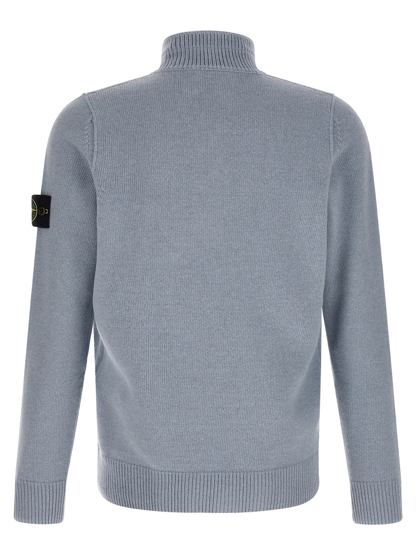 Stone Island Blue Virgin Wool Cardigan for Men