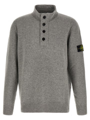 Stone Island Gray Virgin Wool Cardigan for Men