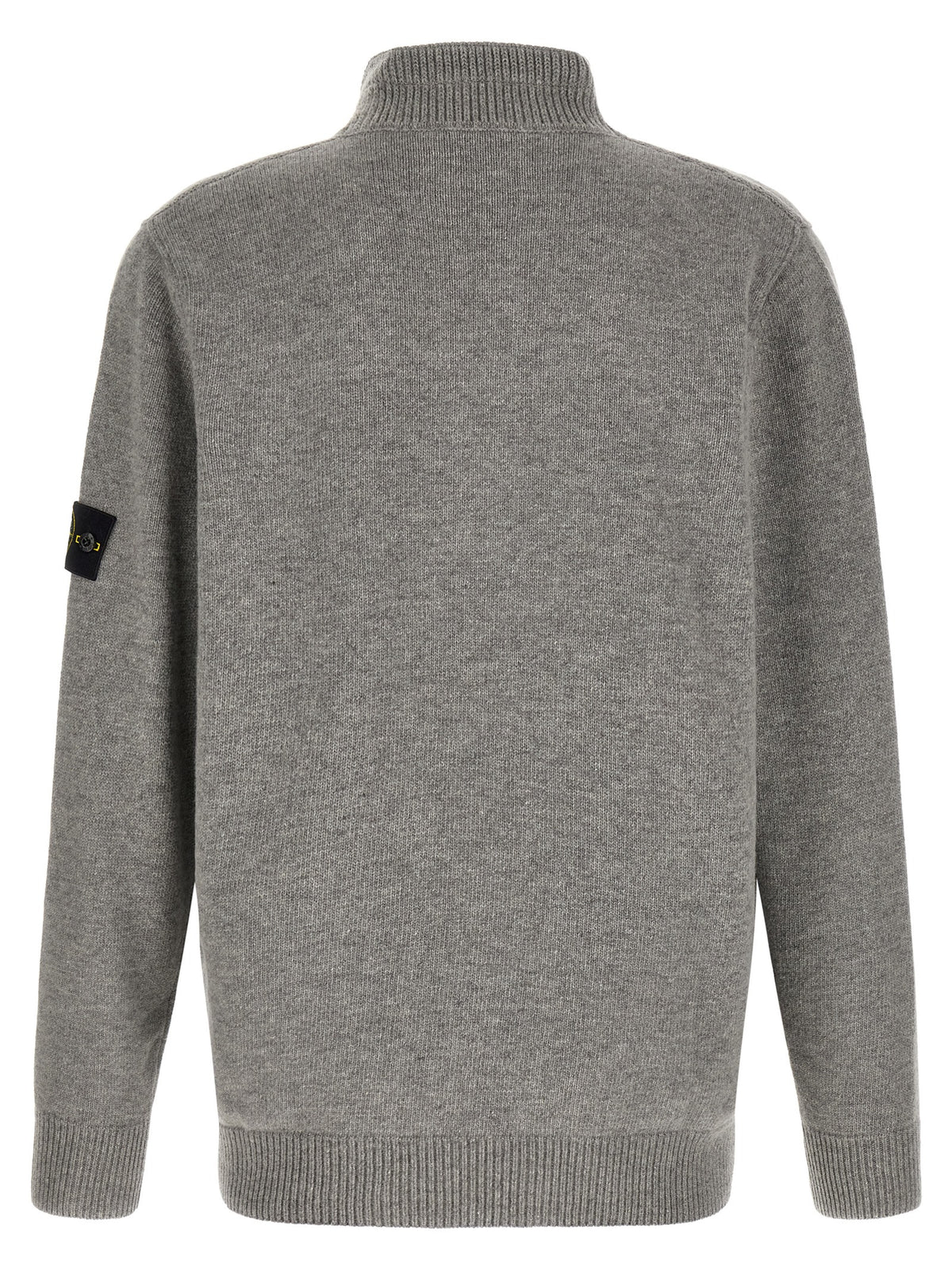 Stone Island Gray Virgin Wool Cardigan for Men