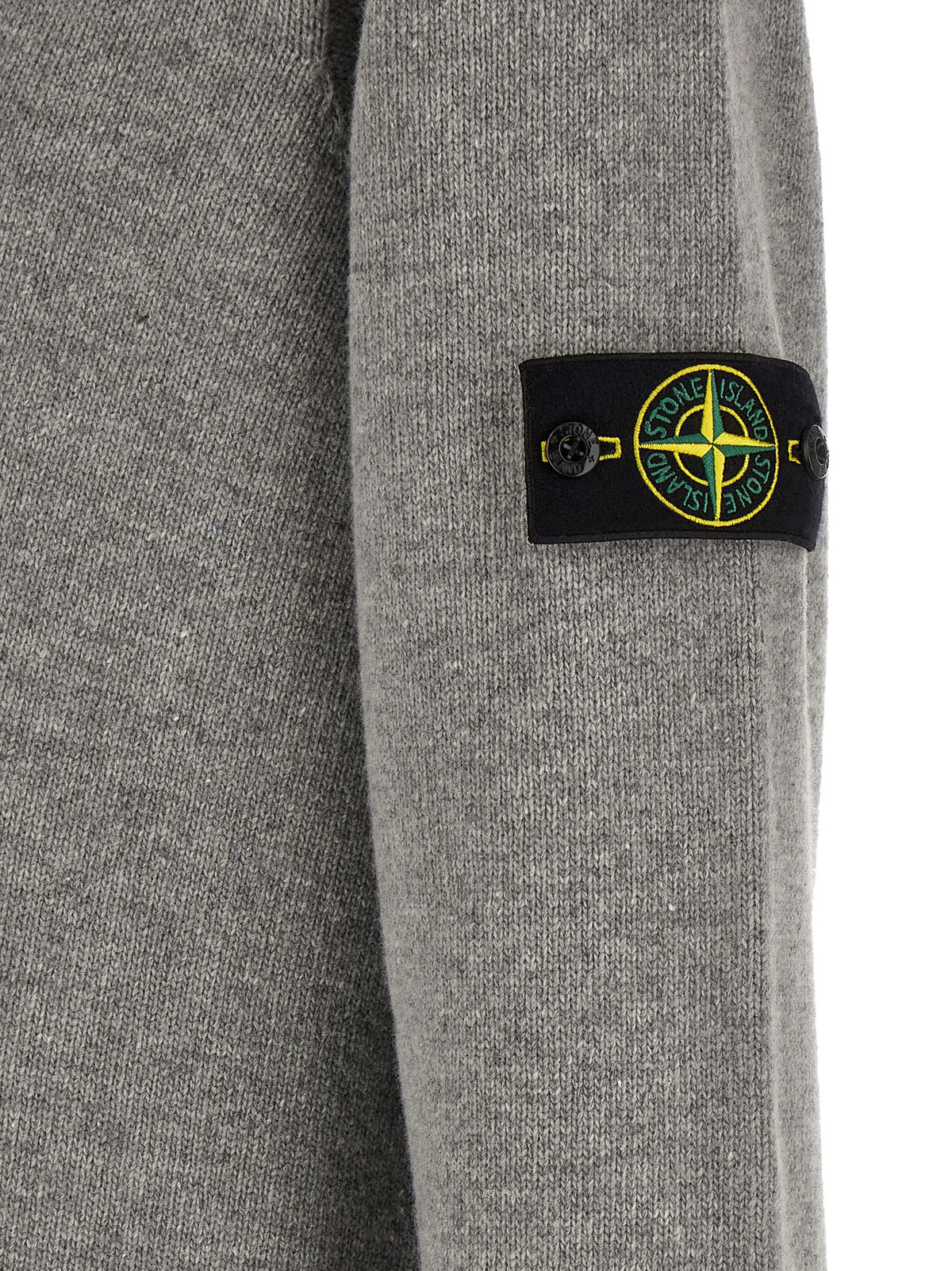 Stone Island Gray Virgin Wool Cardigan for Men