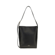 Jil Sander Black Calf Leather Bos Taurus Shoulder Bag