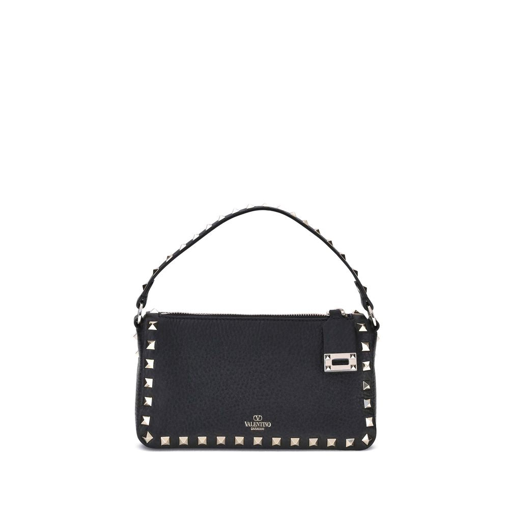 Valentino Garavani Black Calf Leather Bos Taurus Shoulder Bag for Women