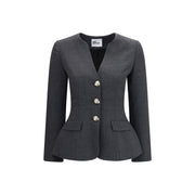 Self-Portrait Gray Polyester Full-Length Jacket