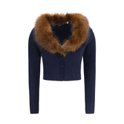 Self-Portrait Blue Wool Oves Aries Cardigan