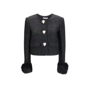 Self-Portrait Black Polyester Jacket
