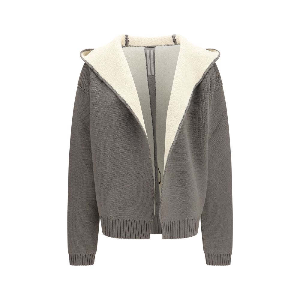 Rick Owens Gray Wool Oves Aries Hoodie for Women
