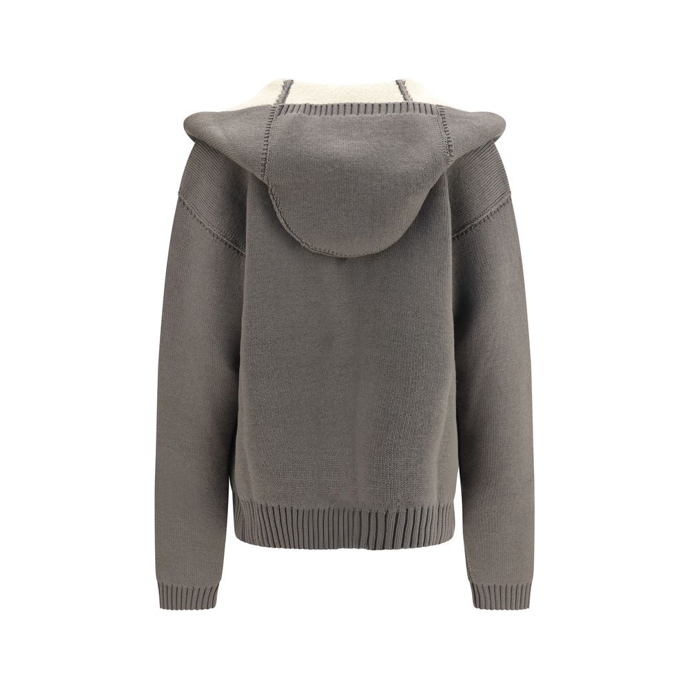 Rick Owens Gray Wool Oves Aries Hoodie for Women