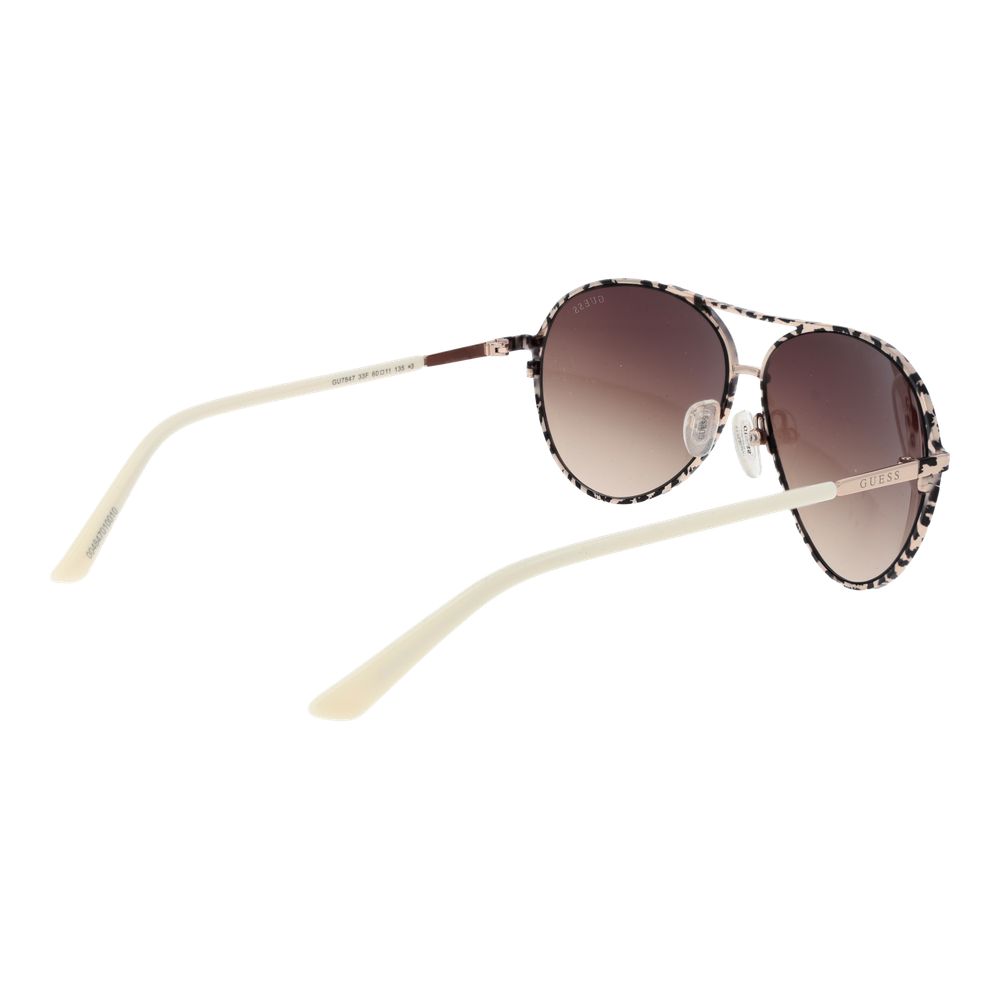Guess Women's Aviator Sunglasses – Cream Metal