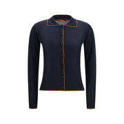 Max Mara Blue Silk Cardigan