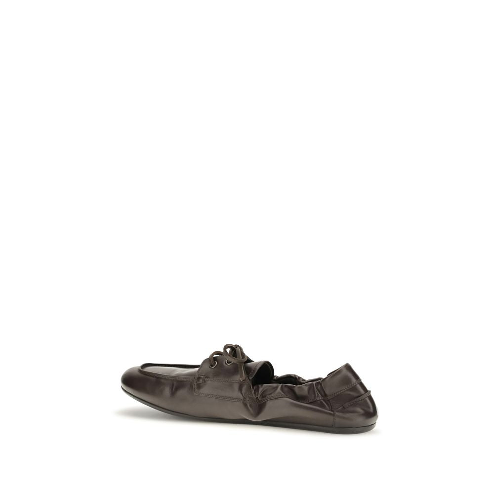Prada Brown Calf Leather Bos Taurus Slip-On Loafers for Men