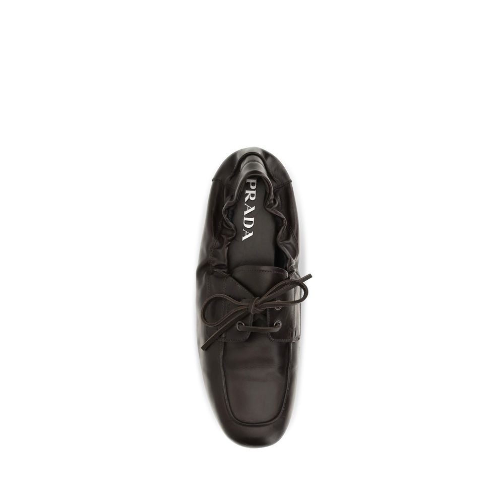 Prada Brown Calf Leather Bos Taurus Slip-On Loafers for Men