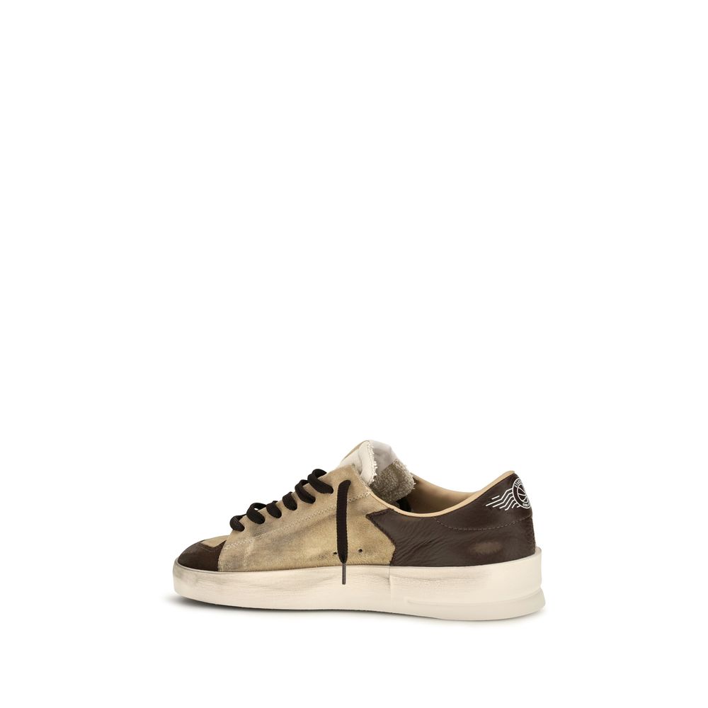 Golden Goose Beige Calf Leather Bos Taurus Sneakers for Men