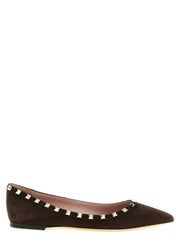 Valentino Garavani Brown Calfskin Ballet Flats