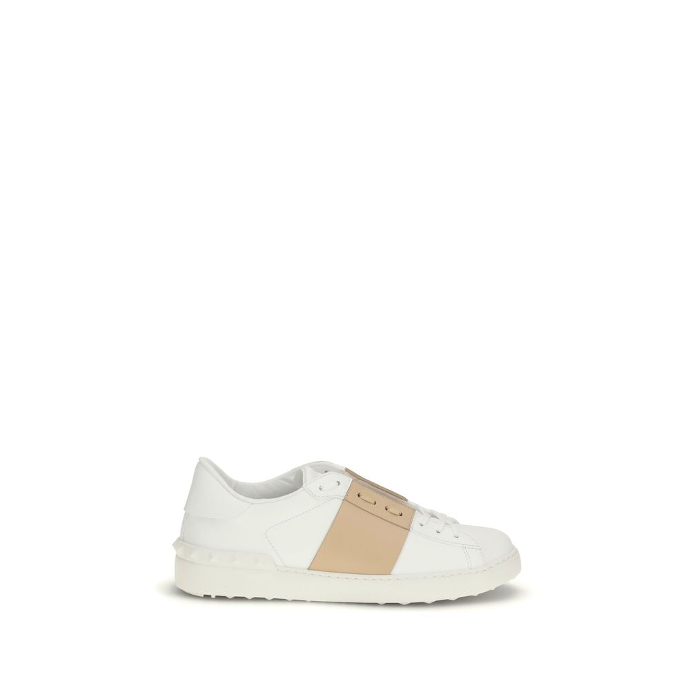 Valentino Garavani White Calf Leather Bos Taurus Low Top Sneakers for Men