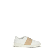 Valentino Garavani White Calf Leather Bos Taurus Low Top Sneakers for Men