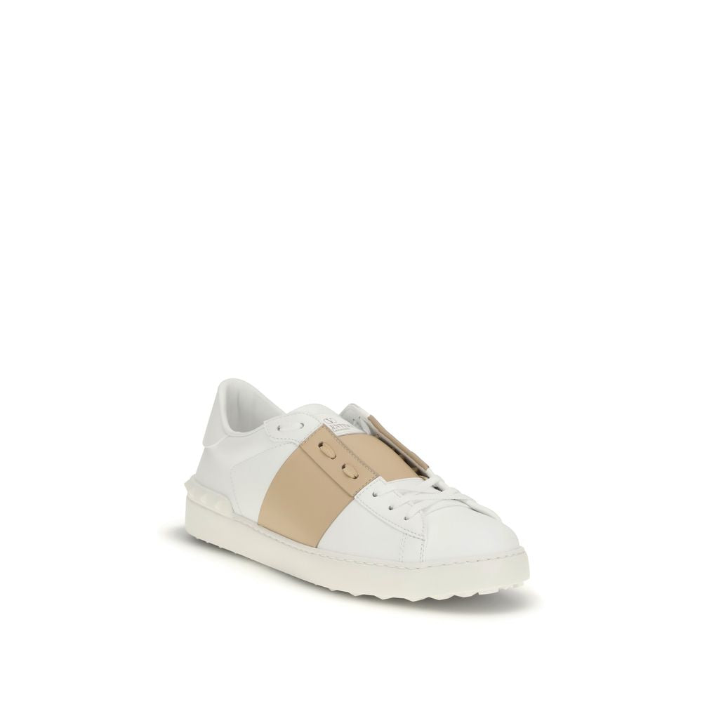 Valentino Garavani White Calf Leather Bos Taurus Low Top Sneakers for Men