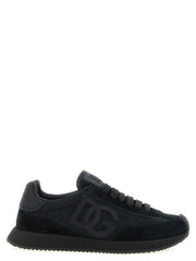 Dolce & Gabbana Black Leather Athletic Sneakers