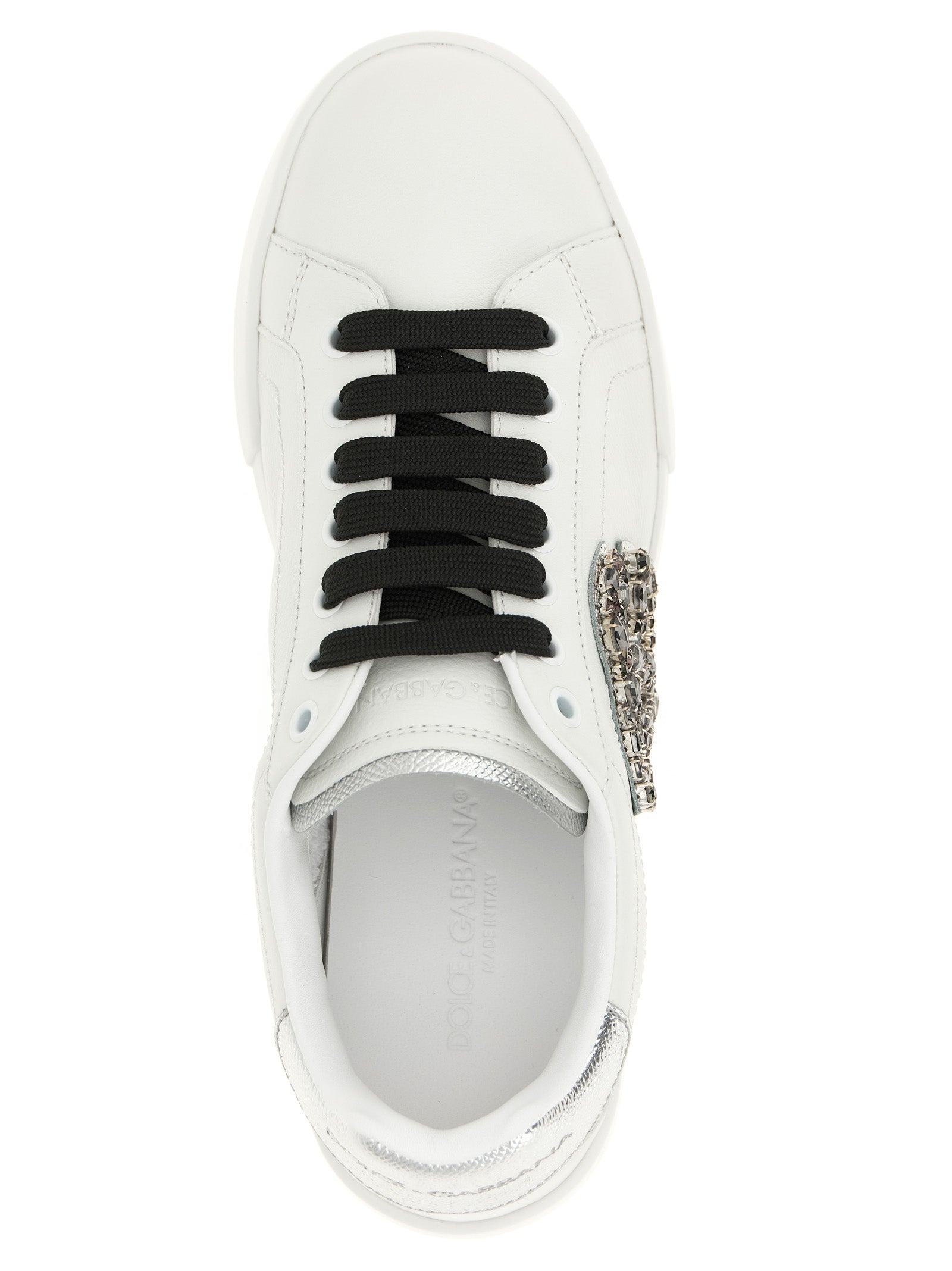 Dolce & Gabbana Silver Calfskin Low Top Sneakers