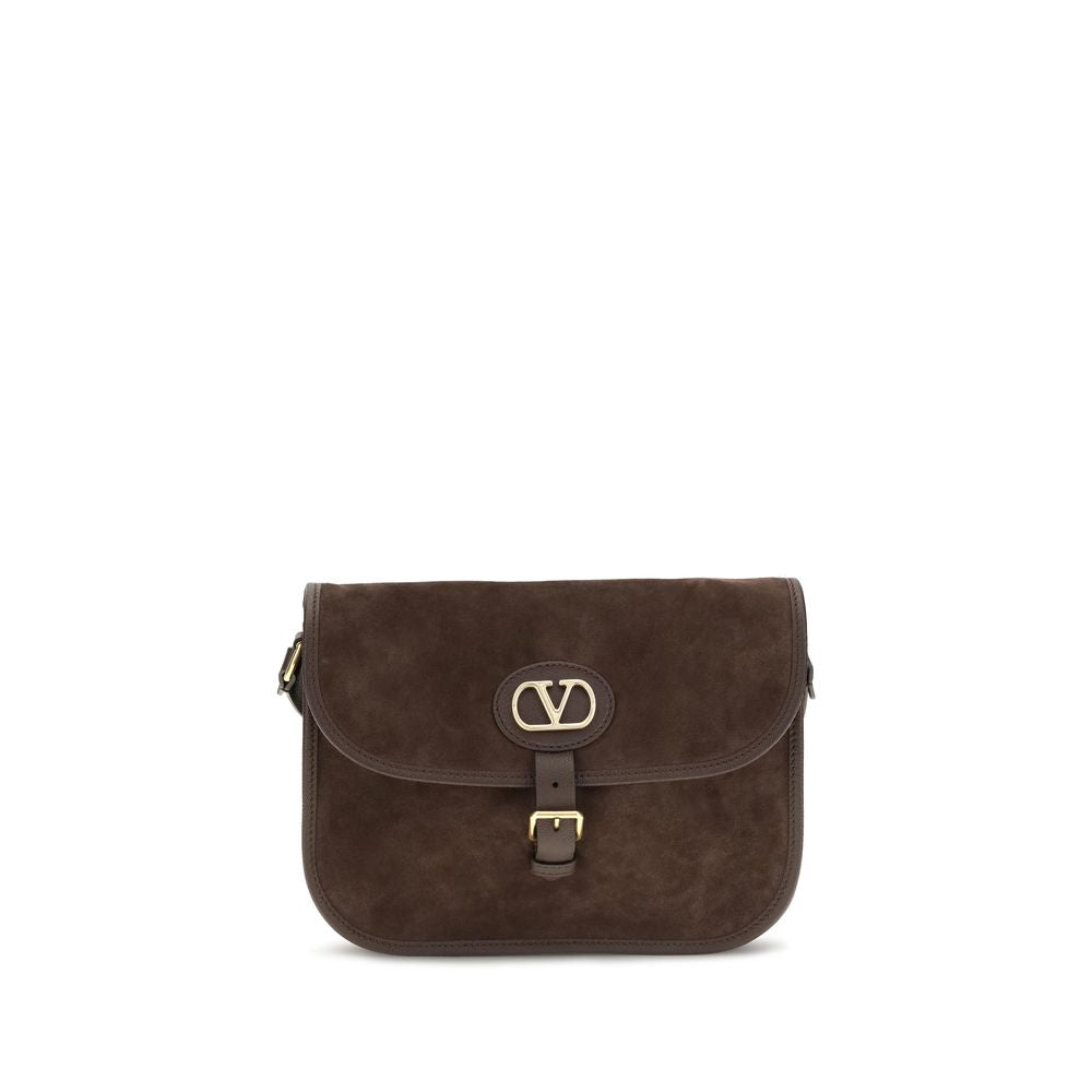 Valentino Garavani Brown Calf Leather Bos Taurus Shoulder Bag for Men