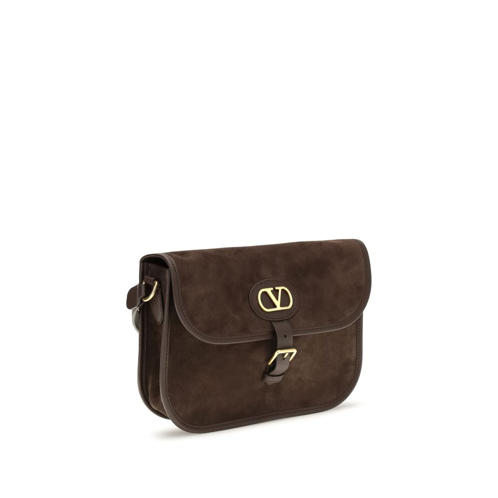 Valentino Garavani Brown Calf Leather Bos Taurus Shoulder Bag for Men