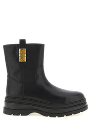 PINKO Black Cowhide Ankle Boots