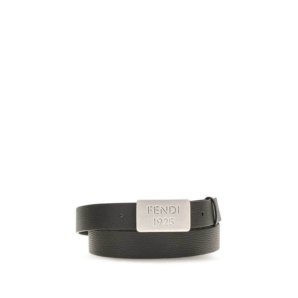 Fendi Black Calf Leather Bos Taurus Regular Belt for Men