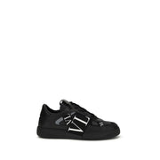 Valentino Garavani Black Calf Leather Bos Taurus Athletic Sneakers