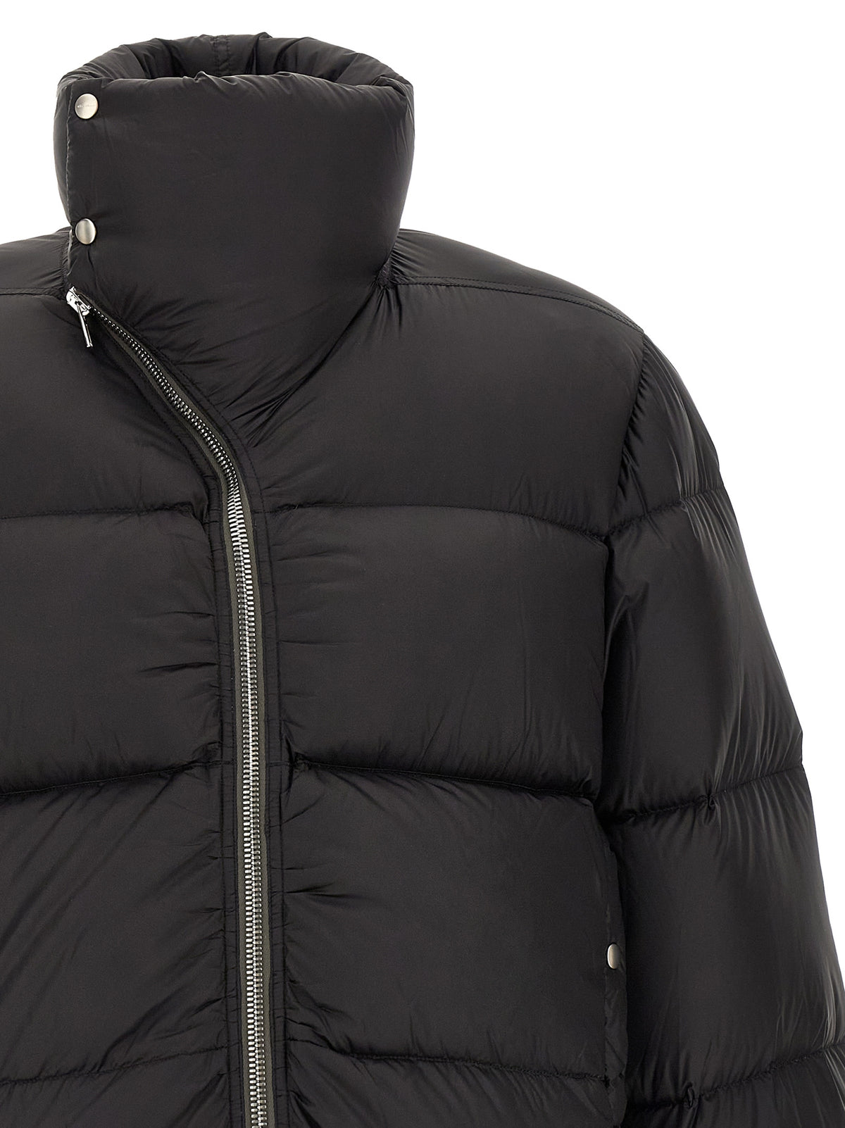 Rick Owens Black Nylon Full-Length Jacket for Men