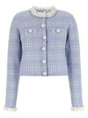 Self-Portrait Blue Cotton Full-Length Jacket