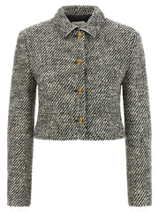 Versace Bicolor Virgin Wool Full-Length Jacket