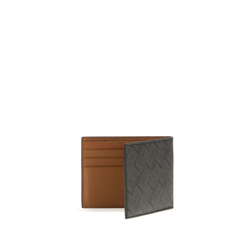 Ferragamo Gray Calf Leather Bos Taurus Wallet for Men